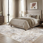 UERMEI 5x7 Area Rug Living Room Rugs Washable Neutral Brown Grey Carpet | - Image 3