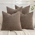 Set of 4 Soft Textured Decorative Throw Pillow Covers 18x18 Inch Cozy Farmhouse by Cozoomy