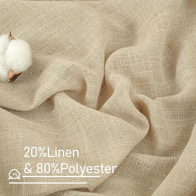 Semi Sheer Linen Curtains 40 Inch Length - Image 2