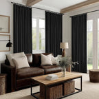 Black 96 Inch Pinch Pleated 100% Blackout Curtains - Image 7