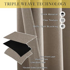 NICETOWN Vintage Faux Linen Weave Flax Thermal Curtains - Image 3