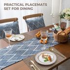 Vinyl Placemats Set of 4, Faux Leather Waterproof and Heat Resistant Place Mats, Washable Anti-Slip Table Mats with Coaster, Wipeable Placemats for Indoor & Outdoor 17" x 12" (Light Coffee, Set of 4)