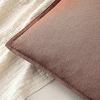 MIULEE Decorative Linen Pillow Covers 18x18 Inch Rust Red | Boho Farmhouse​ - Image 2