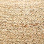REDEARTH · Jute Circular Pouf Ottoman - Braided Pouffe Accent Sitting Round Footrest for Living Room, Bedroom, Nursery, kidsroom, Patio, Gym; 100% Jute Set of 2 (19.5"x19.5"x14"; Jute Natural)