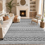 cotiled Boho 8x10 Area Rugs for Living Room: Large Moroccan Washable Rug | Low - Image 8