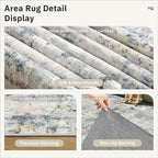 Soalmost Abstract Area Rug 6x9 for Living Room Washable Rugs Blue/Yellow | - Image 6