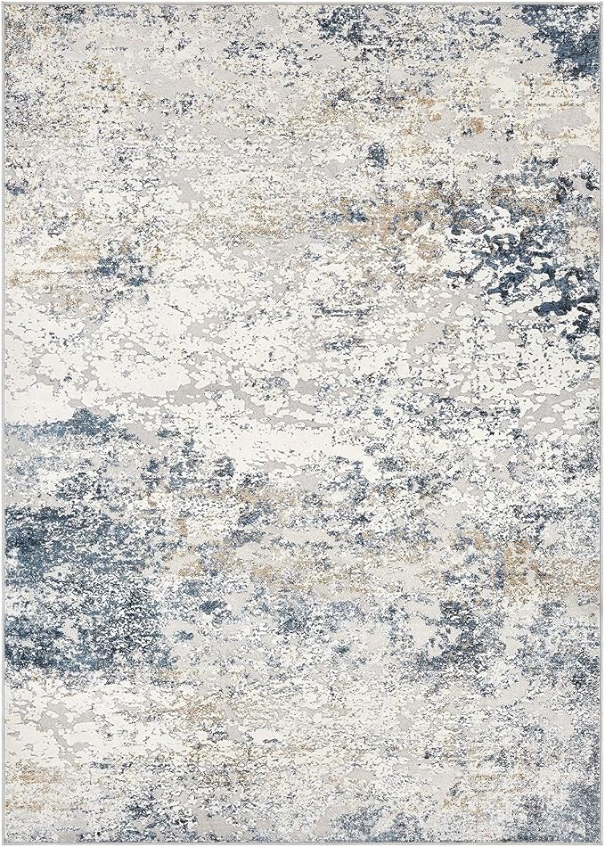 DMOYEST Area Rug Living Room Rugs 8x10 Washable Abstract Beige Blue Carpet | - Image 8