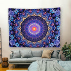 OSVINO Blacklight Trippy Mandala Tapestry 90"x70" UV Reactive Fantasy Tapestry Aesthetic Wall Decor for Living Room Bedroom Boho Wall Hanging