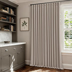 Burlywood Birch Pinch Pleated Blackout 102 Inch Linen Curtains Dual Layer | - Image 9