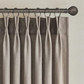 100 Inches Long Pleated Sheer Curtains, Dark Linen Blended Light Filtering by Topfinel