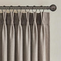 102 Inches Long Dark Flax Pinch Pleat Sheer Curtains by Topfinel