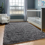Grey Area Rugs 9x12 Living Room, Soft Plush Thick Shaggy Big Floor Carpet - Image 7