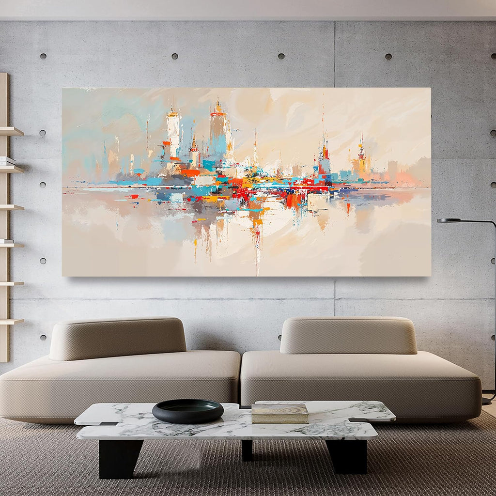 Canvas Wall Art Decor Large Wall Art Pictures for Living Room Abstract Canvas Art Wall Decor Modern Artwork for Walls Oversized Colorful Abstract Wall Art Decorations Bedroom Home Wall Decor 29" X 58"