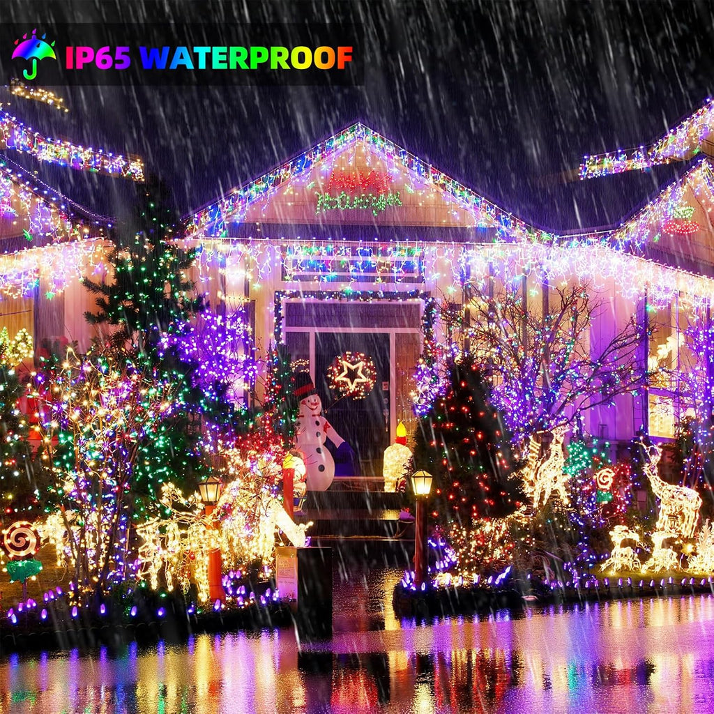 XTF2015 Christmas String Lights 170FT 500 LED, End-to-End Plug 8 Modes Memory Function with Timer - UL Certified - Outdoor Indoor Fairy Christmas Lights for Tree, Patio, Garden, Holiday (Multicolor)