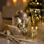 Valery Madelyn Christmas Ornaments Tree Decorations Set for Fall Halloween, 24ct Champagne Gold Shatterproof Ball Ornaments, 2.36" Hanging Ornament Bulk for Xmas Holiday Party Decor