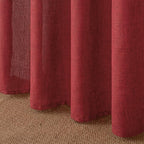 YoungsTex Burgundy Red Linen Curtains 90 Inch Length - Image 7