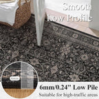 Schweek 2.6x10 Kitchen Runner Rug Washable Non Slip Hallway Runners Black | - Image 4
