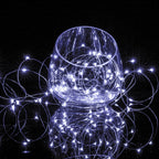 2 x 50LEDs Fairy Lights Battery Operated, Silver Wire 2 Mode 16.4Ft Chains String Lights for Bedroom Christmas Party Decoration (Cool White, 16.4)