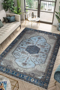 Keen Home Design 5x7 Rug - Machine Washable Area Rug with Non-Slip Backing, Ideal for Living Room, Dining Room, Bedroom - Vintage, Easy Clean, Durable, Low Pile Rug - (5' x 7')