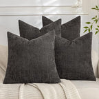 Set of 4 Soft Textured Decorative Throw Pillow Covers 18x18 Inch Cozy Farmhouse by Cozoomy