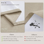 Oatmeal 102 Inch Blackout Linen Pleated Curtains - Image 6