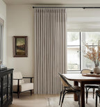 92 Inch Taupe Linen Pinch Pleated Light Filtering Curtains 50x92 2 Panels | - Image 8