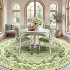 RELEANY Washable Area Rug, Round 8ft, Water Repellent, Pet Friendly, Vintage - Image 2