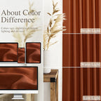 Terracotta Semi Sheer Curtains 72 Inches Long 2 Panels Set - Image 4