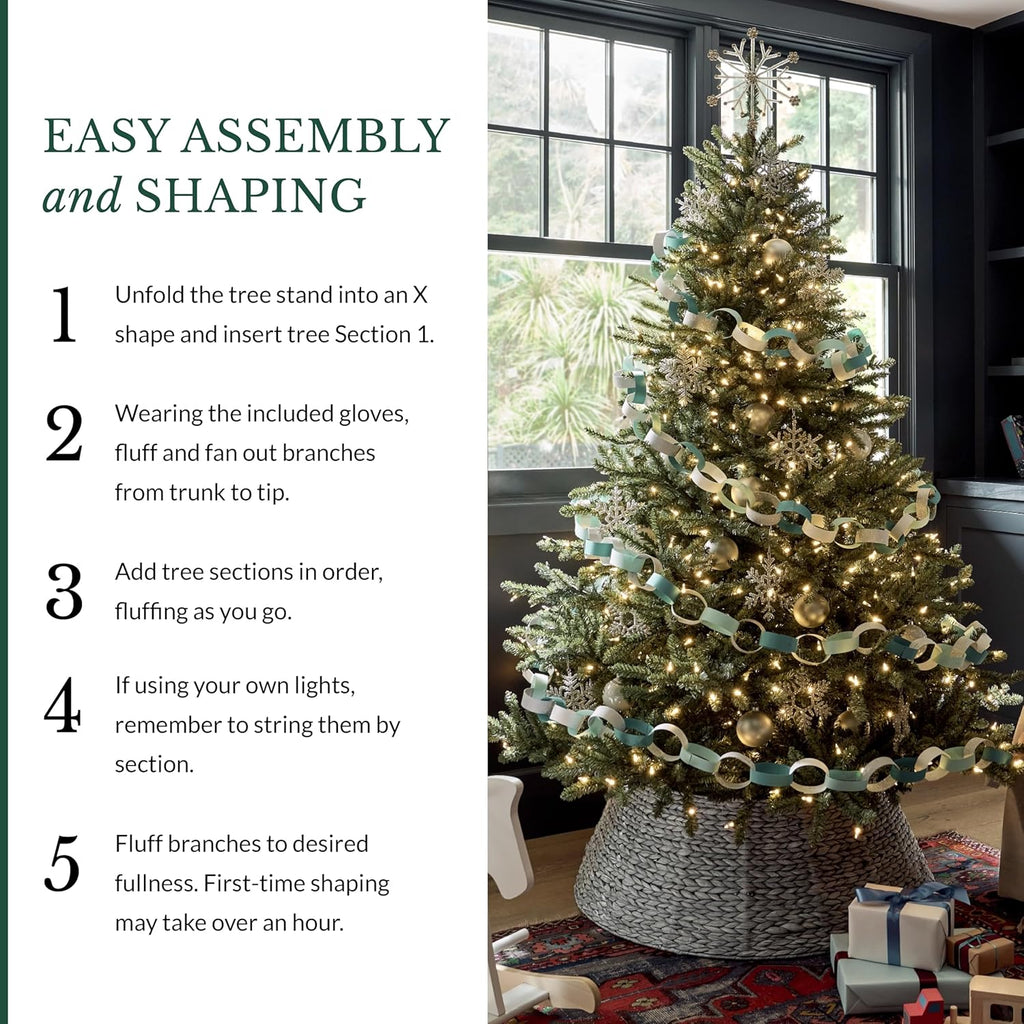 Balsam Hill 5.5 ft Unlit Classic Blue Spruce - Artificial Christmas Tree with Premium Stand & Storage Bag for Indoor Holiday Decorating
