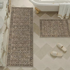 2x3 Brown Vintage Floral Washable Area Rug - Image 8