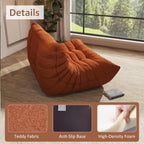 Bean Bag Chairs for Adults Giant Bean Bag Chair， 2 Seater with Memory Foam Filled Fireside Chair, Lazy Sofa Lounge Floor Sofa for Living Room, Bedroom, Office, No Assembly Required. (Orange)