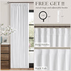 Snow White Pleated Linen 100% Blackout Curtains 84 Inches Long | Pinch Pleat - Image 5