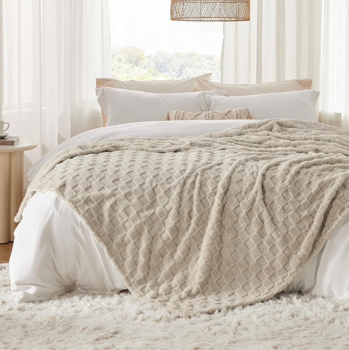 Bedsure GentleSoft King Size Blanket for Bed - Super Soft Cozy Blankets for Women Men Girls, Large Fuzzy Fleece Throw for Bedroom Decor, Light Brown,108x90 Inches