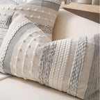 Gray Boho Decorative Throw Pillow Cover 20x20 Square Farmhouse Accent Cushion - Image 6