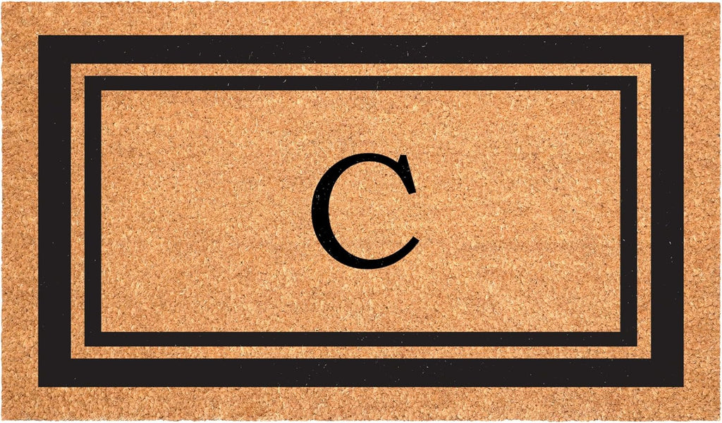 Calloway Mills 152963048C Black Border 30" x 48" Monogram Doormat Letter (C)