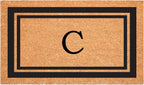 Calloway Mills 152961830C Black Border 18" x 30" Monogram Doormat, (Letter C)