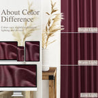 Burgundy Linen Curtains 84 Inch Length 2 Panels Set - Image 3