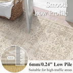 Schweek 3x7 Hallway Runner Rugs Washable Non Slip Kitchen Runners Beige | - Image 4