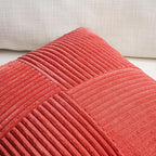 Fancy Homi 2 Packs Red Long Lumbar Decorative Throw Pillow Covers 16x24 Inch for Couch Bed Sofa, Holiday Christmas Home Decor Gift, Soft Striped Corduroy Rectangle Accent Cushion Case 40x60 cm