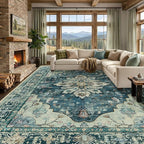 RELEANY Washable Area Rug, Large 10'x14', Water Repellent, Pet Friendly by RELEANY