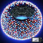 1500 LED 470FT Christmas Lights Outdoor,12 Lighting Modes Christmas String Lights with Timer, Dimmable Plug in Red White and Blue LED StringLights Waterproof for Yard Tree Wedding Party Holiday