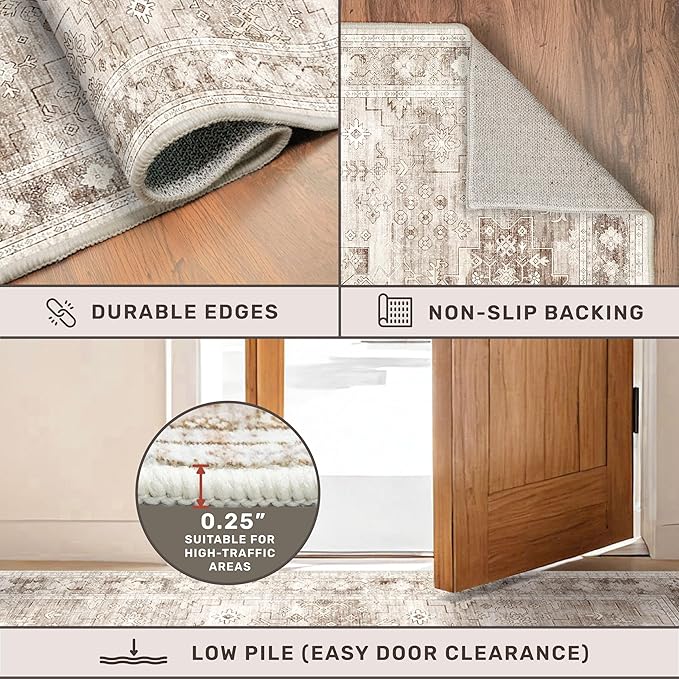 Washable Boho 6x8 Area Rug for Living Room - Image 4