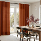 Extra Wide Terracotta Curtains for Living Room 96 Inches Long Back Tab and Rod - Image 7
