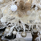 Sea Team 60mm/2.36" Delicate Contrast Color Theme Painting & Glittering Christmas Tree Pendants Decorative Hanging Christmas Baubles Balls Ornaments Set - 30 Pieces (Champagne & Matte)