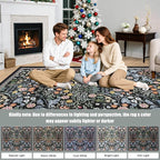 PLHXFR 3x10 Washable Runner Rug：Floral Indoor Kitchen Carpet Dark Black | - Image 9