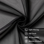 Chyhomenyc Black Sheer Window Curtain Panels 54 Inch 2 Panels, Light Filtering - Image 7