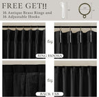 Pinch Pleated Linen Pleated Semi Sheer Black Curtains 96 Inch Long 2 Panels | - Image 5