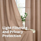 YoungsTex Linen Semi Sheer Curtains 45 Inch Length - Image 3