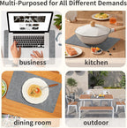 Maxpearl Faux Leather Placemats Set of 4 - Waterproof - Wipe Clean - Heat Resistant - Anti Slip Dining Table Place Mats, Suitable for Indoor & Outdoor Use, 17’’×12’’, Grey