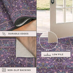 Washable Plum Purple Runner Rug 2x6 - Image 5